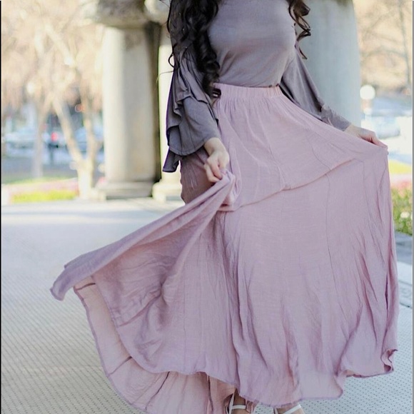 Mauve Maxi Skirt - Picture 1 of 3